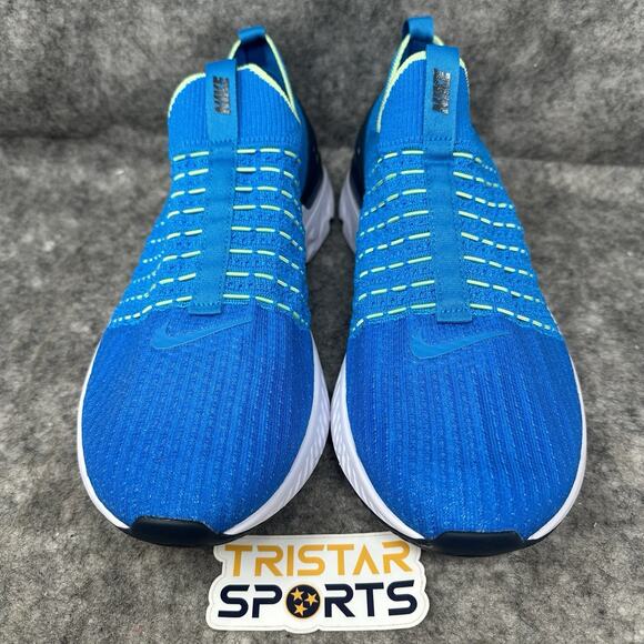 Nike React Phantom Run Flyknit 2 Running Shoes Mens Size 10.5 Blue CJ0277-402 - Picture 2 of 8